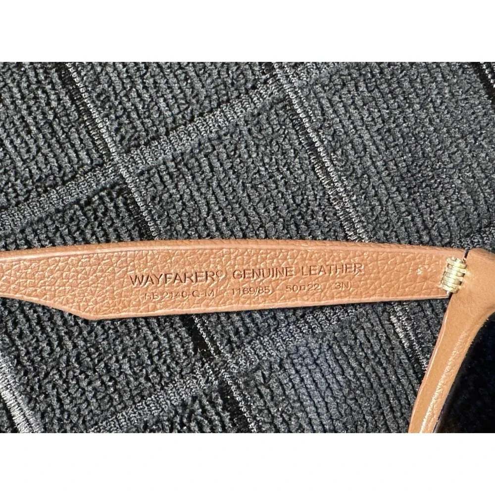 Ray Bans RB2140-Q-M 50[]22 GENUINE LEATHER BROWN GRADIENT UV WAYFARER SUNGLASSES